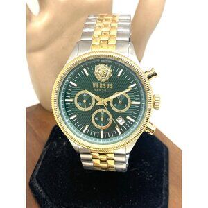 Versus by Versace Men's Watch VSP970821 Quartz Green Dial Two Tone Steel 45mm